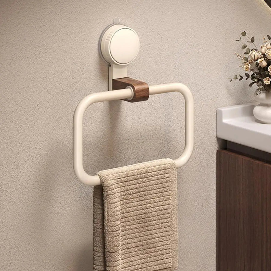 Towel Holder with Walnut Accents-Bedding & Bath > Bathroom Accessories-casanuva-White-1 Piece-casanuva