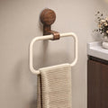 Towel Holder with Walnut Accents-Bedding & Bath > Bathroom Accessories-casanuva-White Walnut-1 Piece-casanuva