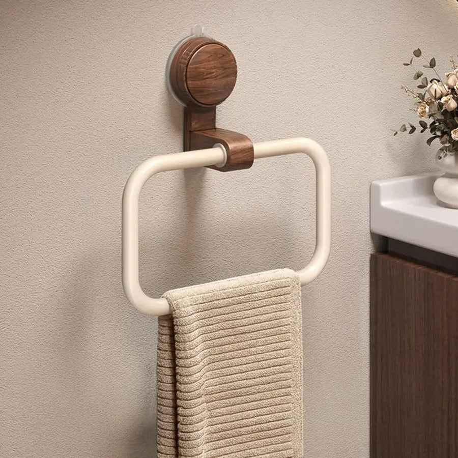 Towel Holder with Walnut Accents-Bedding & Bath > Bathroom Accessories-casanuva-White Walnut-1 Piece-casanuva