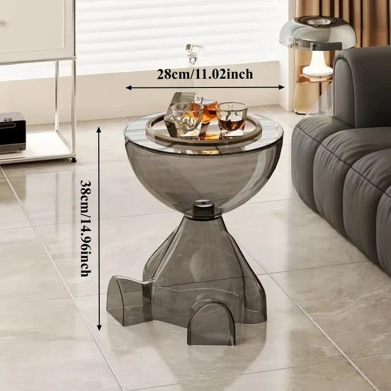 Transparent Plastic Side Table Compact Lightweight Space-Saving Design-Furniture > Side Tables-casanuva-casanuva