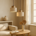 Travertine Stone Pendant Light Fixture-Lighting > Pendant Lights-casanuva-casanuva