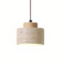 Travertine Stone Pendant Light Fixture-Lighting > Pendant Lights-casanuva-Light wood-casanuva
