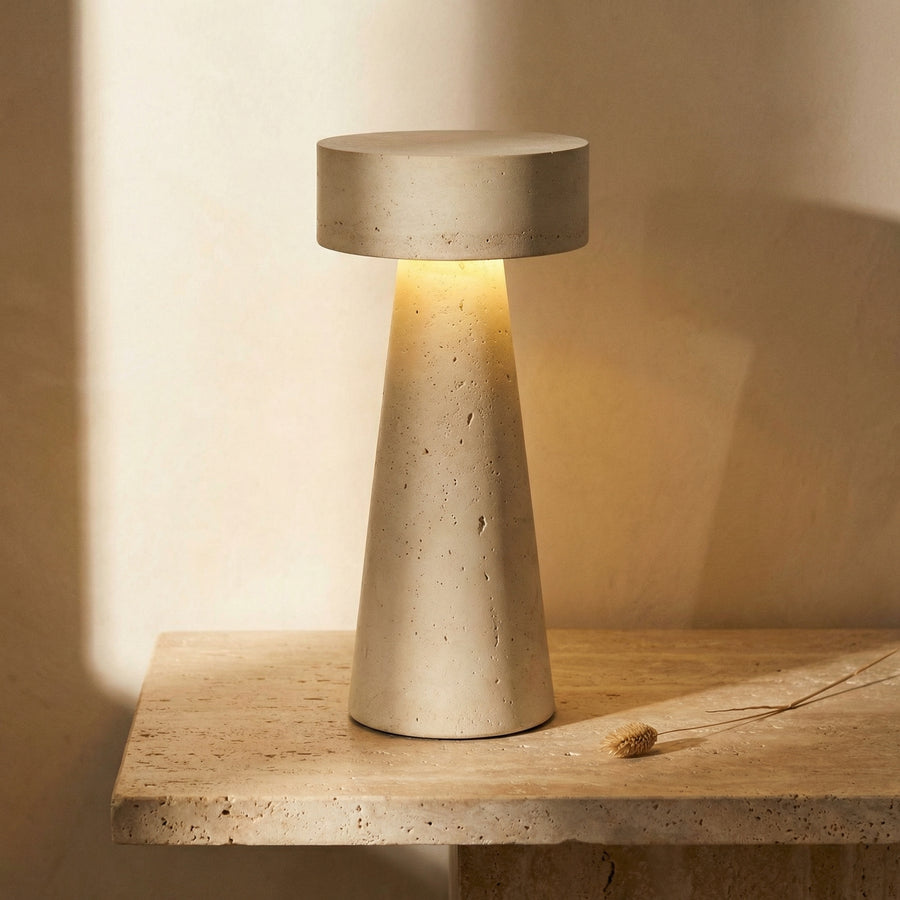 Travertine Table Lamp Antique Sculpture-Lighting > Table Lamps-casanuva-casanuva