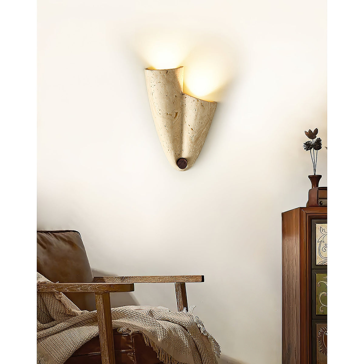 Travertine Wall Lamp-Lighting > Wall Lights-casanuva-casanuva
