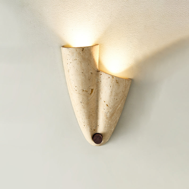 Travertine Wall Lamp-Lighting > Wall Lights-casanuva-19x7x27cm-Beige-casanuva