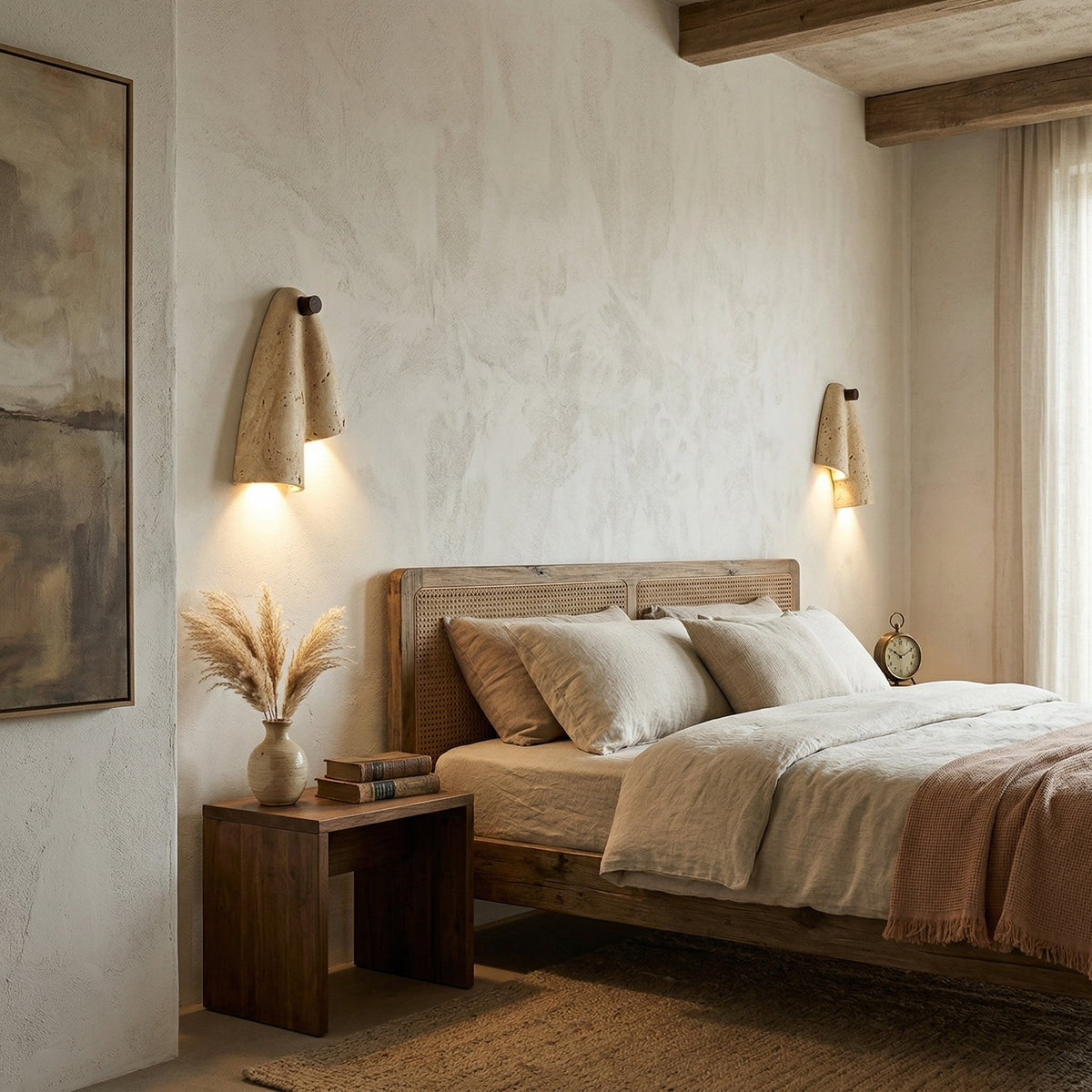 Travertine Wall Lamp-Lighting > Wall Lights-casanuva-casanuva
