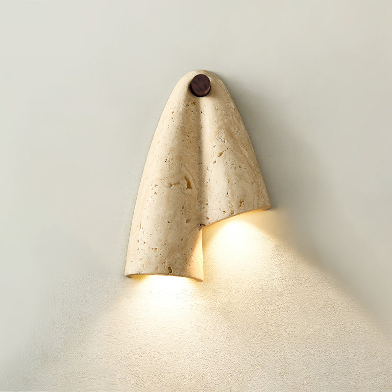 Travertine Wall Lamp-Lighting > Wall Lights-casanuva-Left & Downward: 7.5"-Beige-casanuva