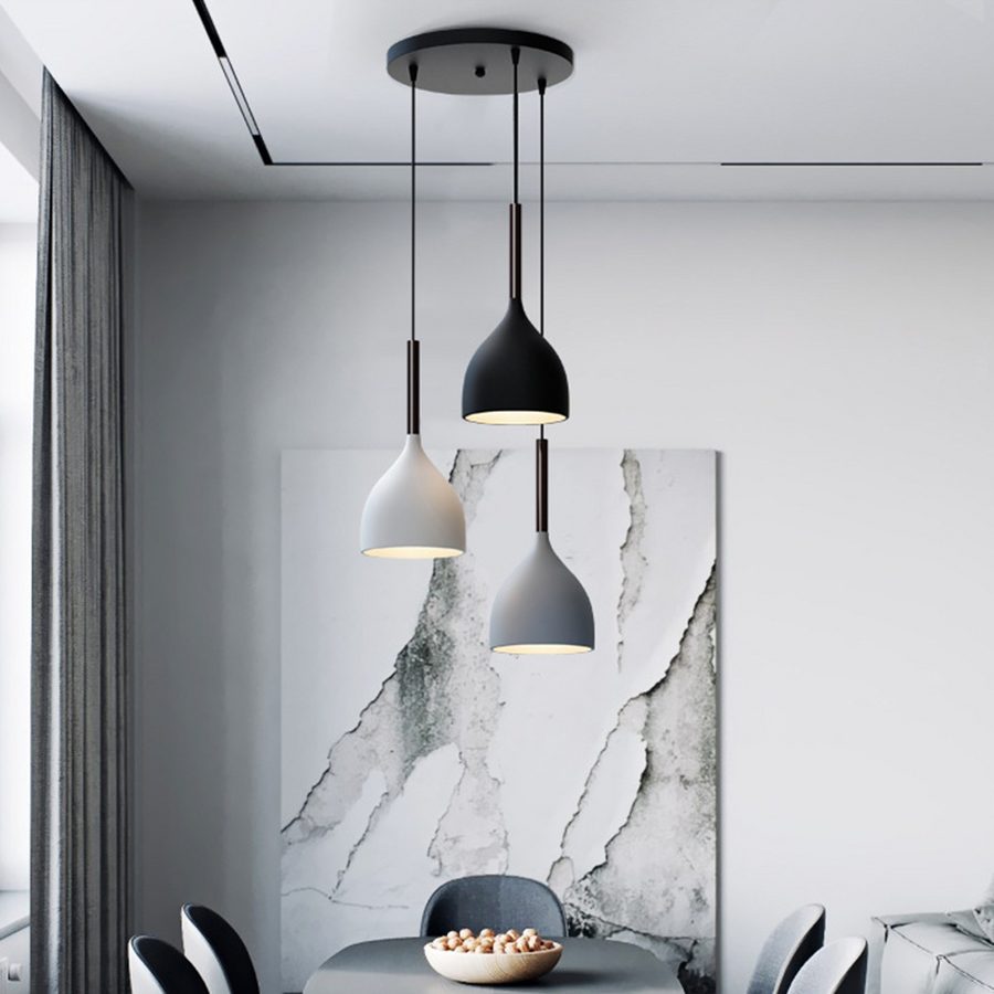 Triple Metal Ceiling Light Fixture-Lighting > Ceiling Lights-casanuva-Triple Lights(Black+Wh...-casanuva
