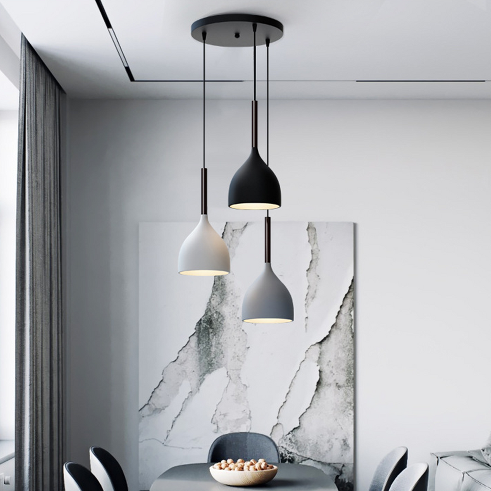 Triple Metal Ceiling Light Fixture-Lighting > Ceiling Lights-casanuva-Triple Lights(Black+Wh...-casanuva
