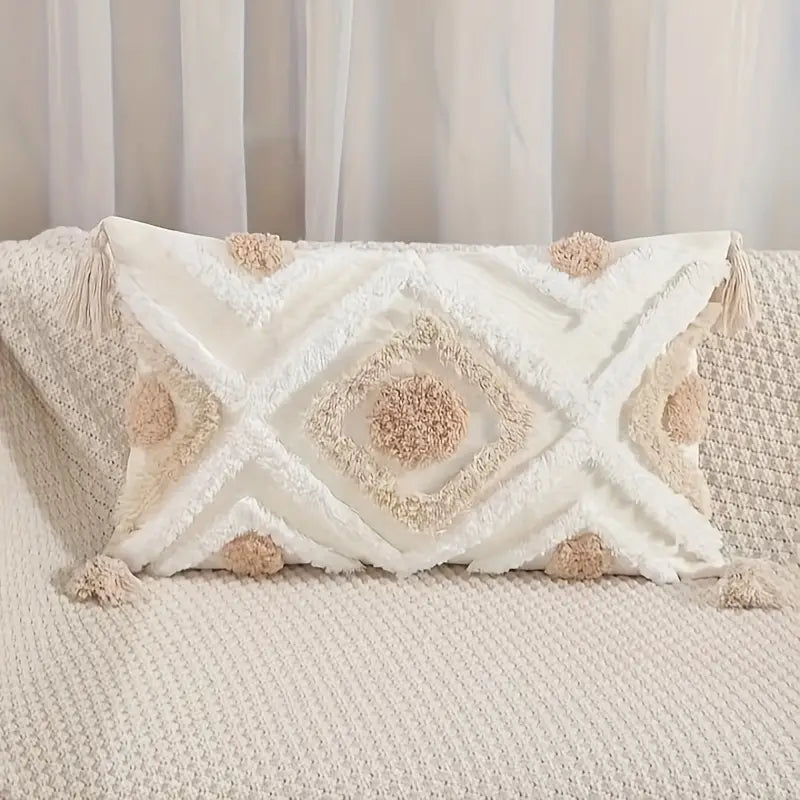 Tufted Bohemian Pillow Cover-Covers & Textiles > Cushion Covers-casanuva-12"x20"-casanuva