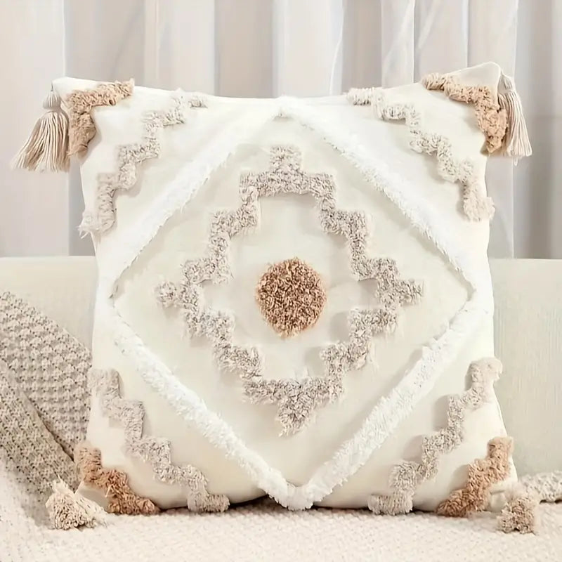 Tufted Bohemian Pillow Cover-Covers & Textiles > Cushion Covers-casanuva-18"x18"-casanuva