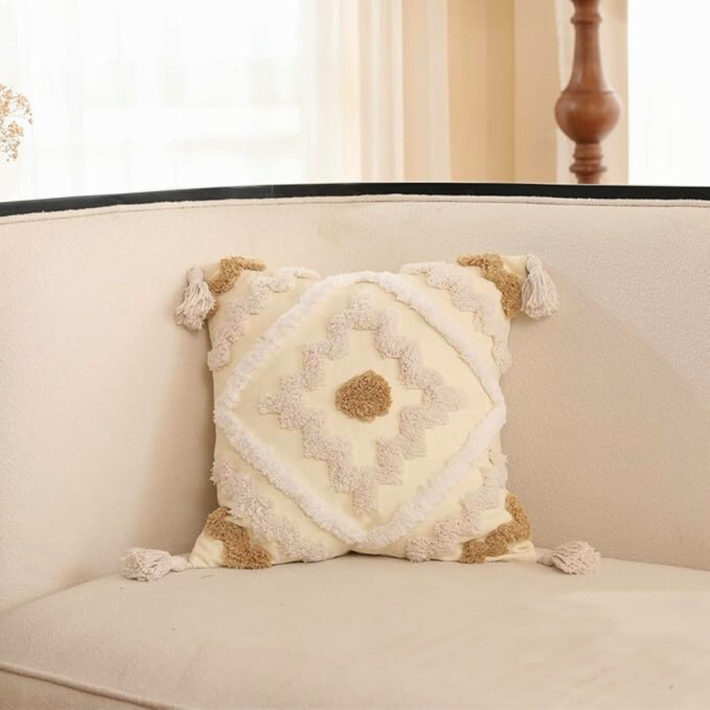 Tufted Bohemian Pillow Cover-Covers & Textiles > Cushion Covers-casanuva-casanuva