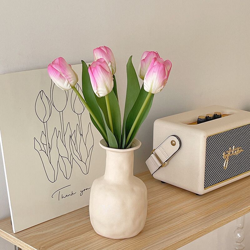 Tulip Glass Vase Set-Home Decor > Vases-casanuva-Tulipe dégradée-Avec vase-casanuva