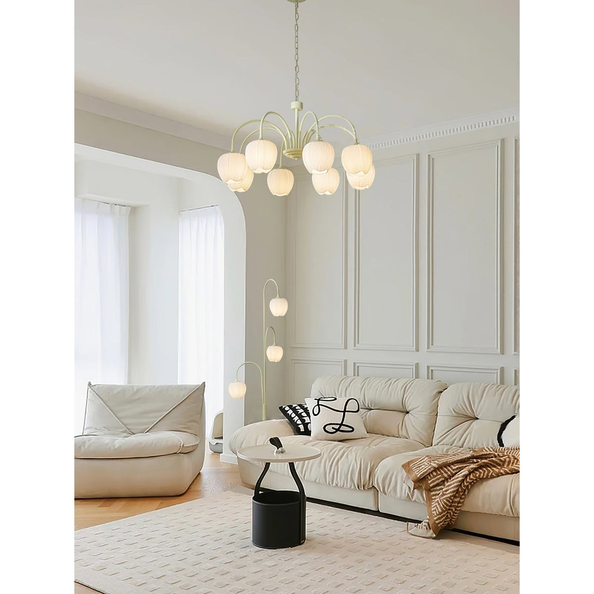 Tulip Matcha Chandelier Light Fixture-Lighting > Chandeliers & Pendant Lights-casanuva-casanuva
