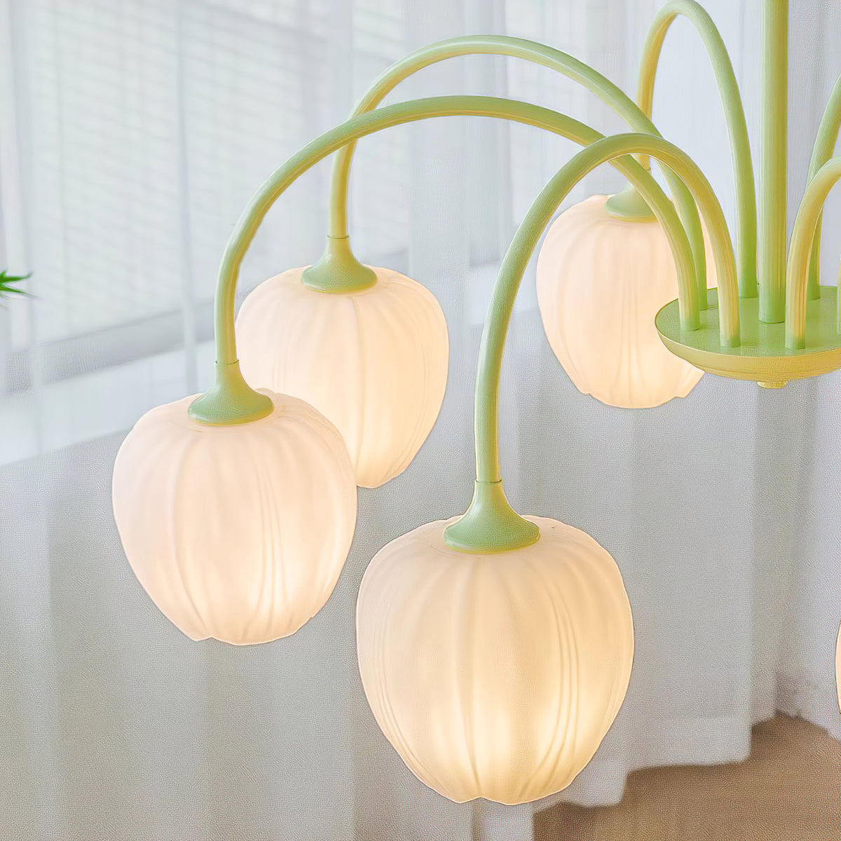 Tulip Matcha Chandelier Light Fixture-Lighting > Chandeliers & Pendant Lights-casanuva-casanuva