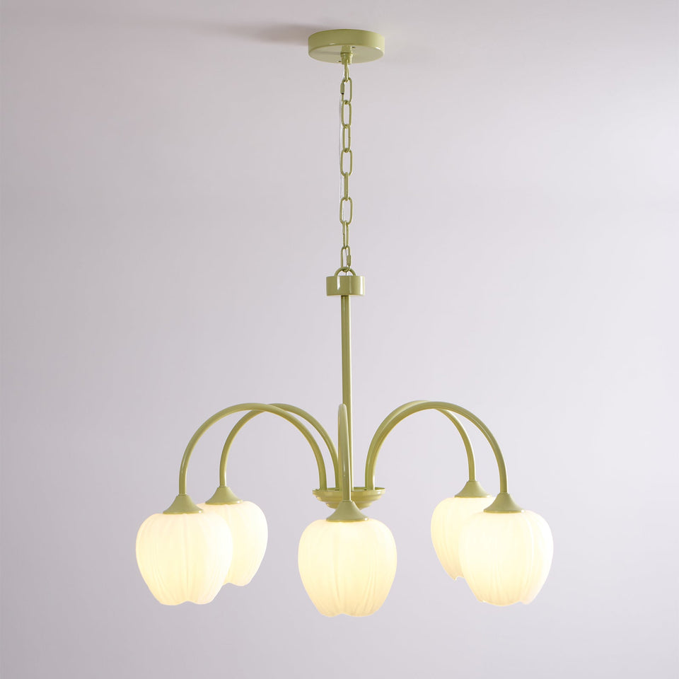 Tulip Matcha Chandelier Light Fixture-Lighting > Chandeliers & Pendant Lights-casanuva-casanuva
