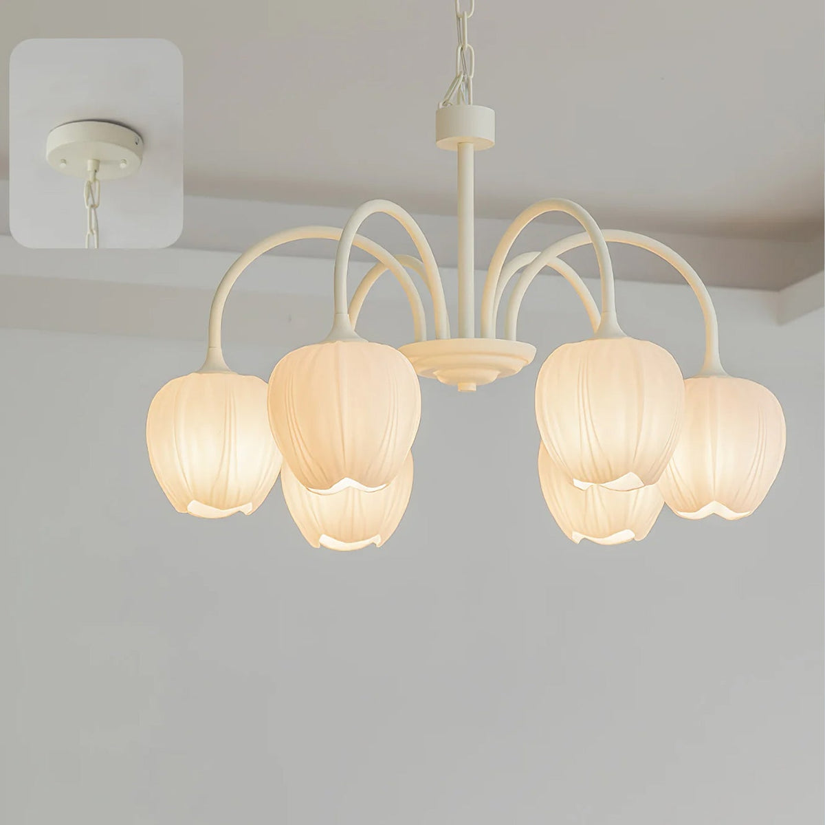 Tulip Matcha Chandelier Light Fixture-Lighting > Chandeliers & Pendant Lights-casanuva-casanuva