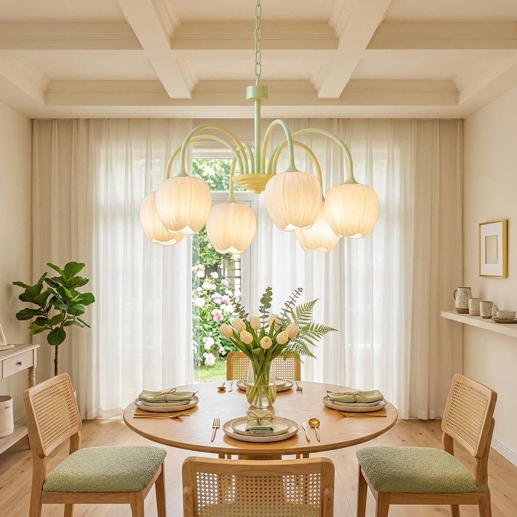 Tulip Matcha Chandelier Light Fixture-Lighting > Chandeliers & Pendant Lights-casanuva-casanuva