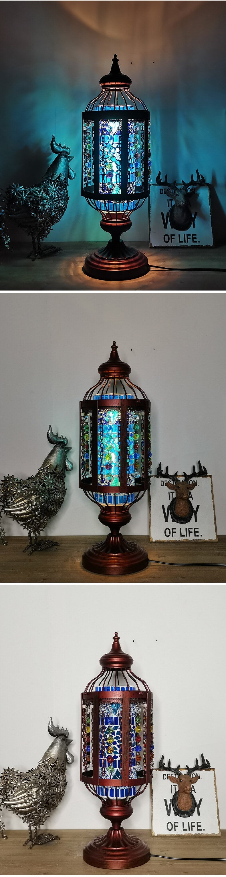 Turkish Stained Glass Table Lamp 1-Light Vintage Design-Lighting > Table Lamps-casanuva-casanuva