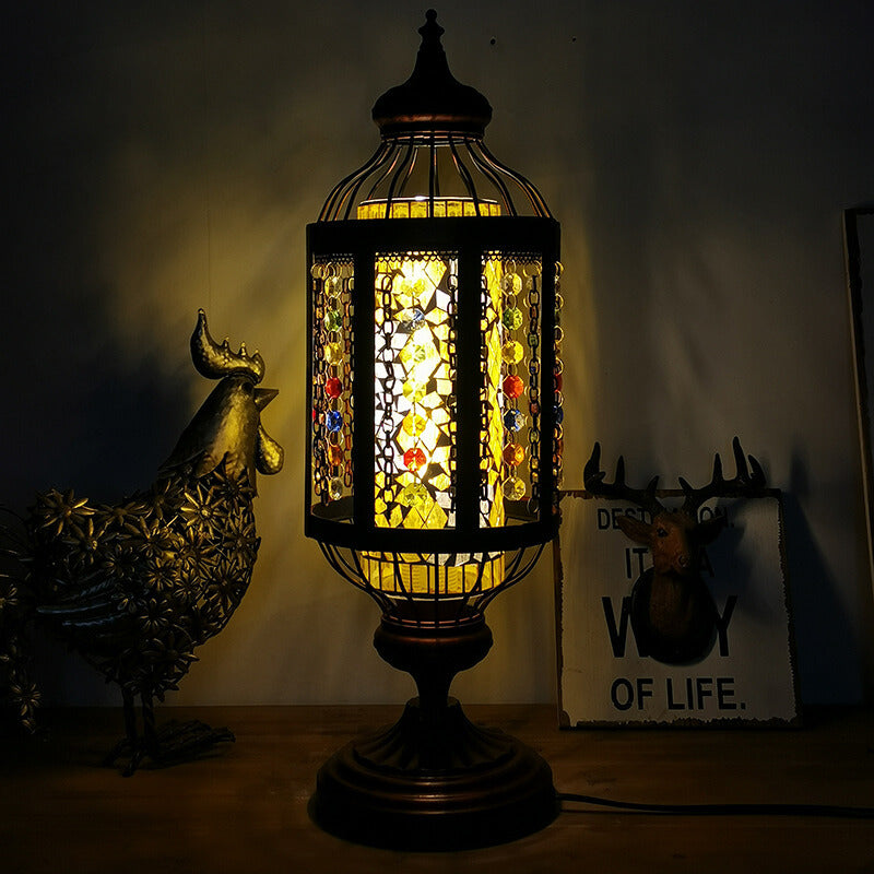 Turkish Stained Glass Table Lamp 1-Light Vintage Design-Lighting > Table Lamps-casanuva-110V-120V-Yellow-casanuva