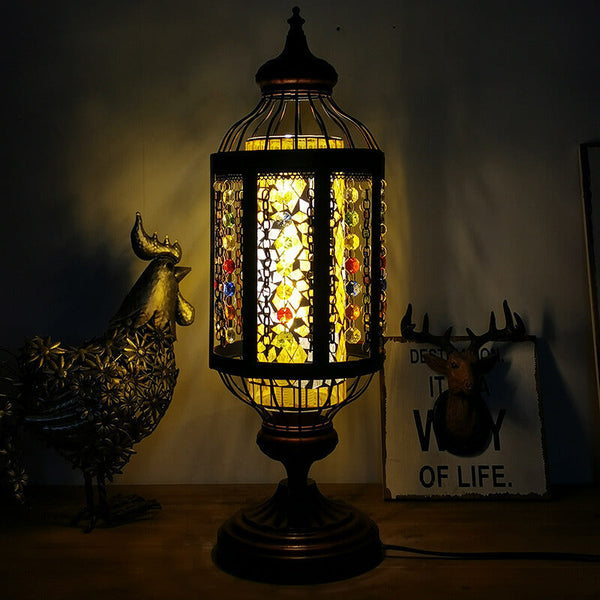 Turkish Stained Glass Table Lamp 1-Light Vintage Design-Lighting > Table Lamps-casanuva-220V-240V-Yellow-casanuva