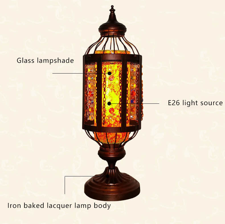 Turkish Stained Glass Table Lamp 1-Light Vintage Design-Lighting > Table Lamps-casanuva-casanuva