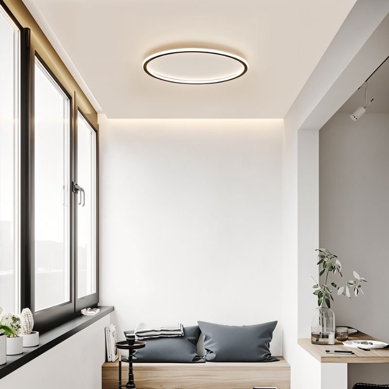 Ultra-thin Round Low Ceiling Light LED-Lighting > Ceiling Lights-casanuva-Black-D20cm*H5cm-Warm Light-casanuva
