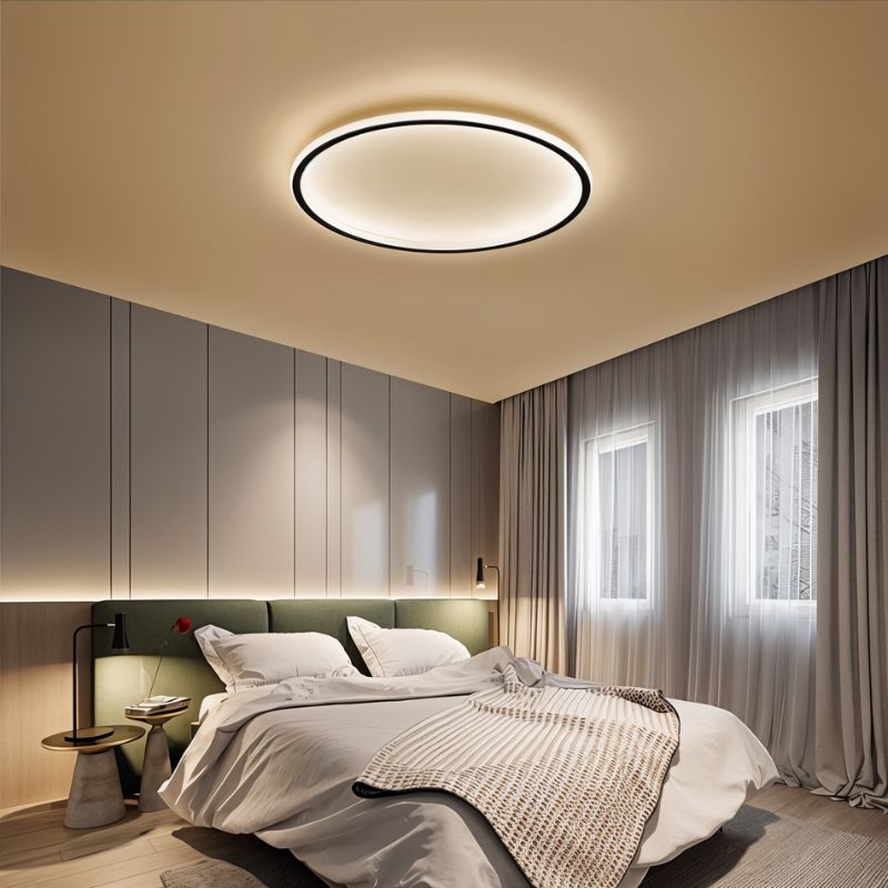 Ultra-thin Round Low Ceiling Light LED-Lighting > Ceiling Lights-casanuva-Black-D30cm*H5cm-3-Color (Switch)-casanuva