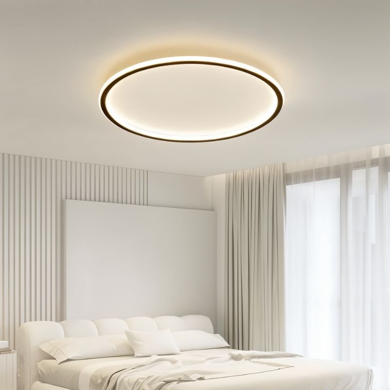 Ultra-thin Round Low Ceiling Light LED-Lighting > Ceiling Lights-casanuva-Black-D40cm*H5cm-Neutral Light-casanuva