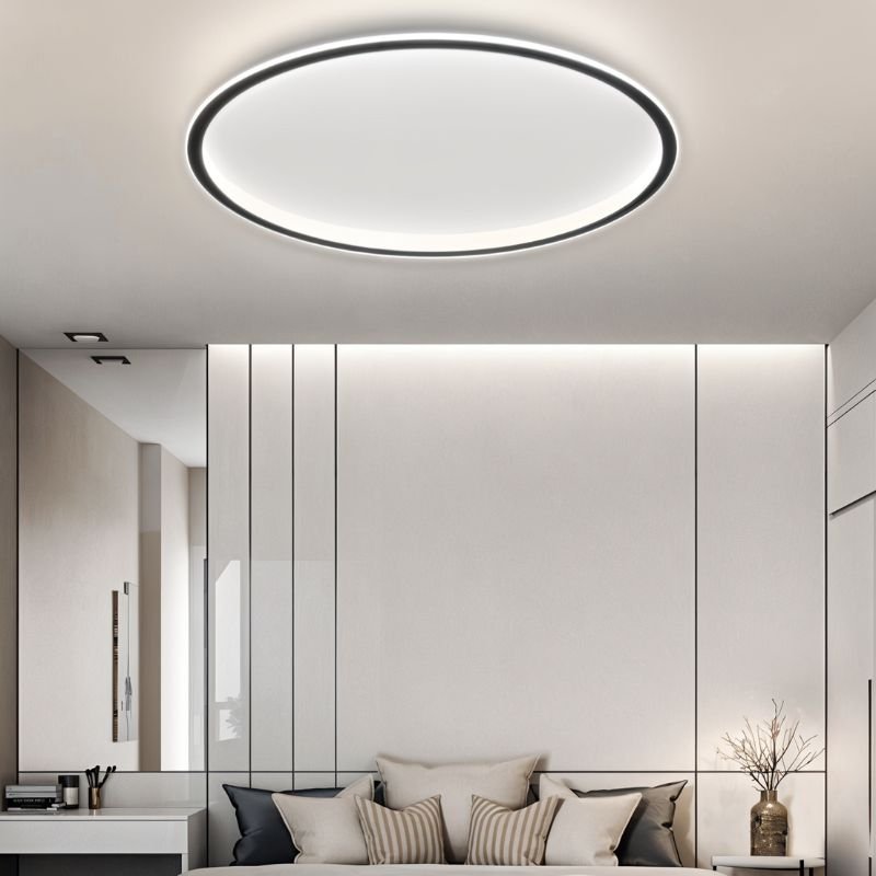 Ultra-thin Round Low Ceiling Light LED-Lighting > Ceiling Lights-casanuva-Black-D50cm*H5cm-White Light-casanuva