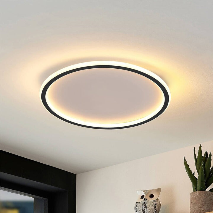 Ultra-thin Round Low Ceiling Light LED-Lighting > Ceiling Lights-casanuva-Black-D60cm*H5cm-Warm Light-casanuva