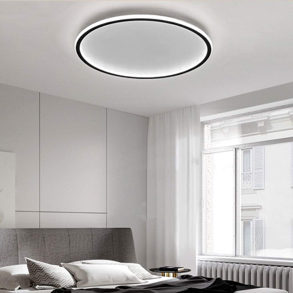 Ultra-thin Round Low Ceiling Light LED-Lighting > Ceiling Lights-casanuva-Black-D60cm*H5cm-White Light-casanuva