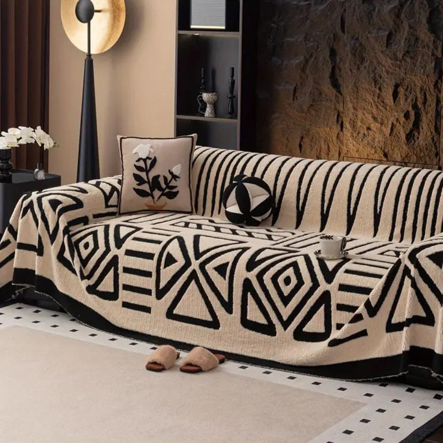 Urban Maze Sofa Cover Premium Fabric-Covers & Textiles > Sofa Covers-casanuva-Sand Ivory-71"x51"-casanuva