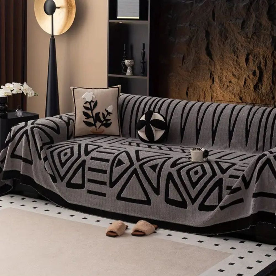 Urban Maze Sofa Cover Premium Fabric-Covers & Textiles > Sofa Covers-casanuva-Smoke Gray-71"x51"-casanuva