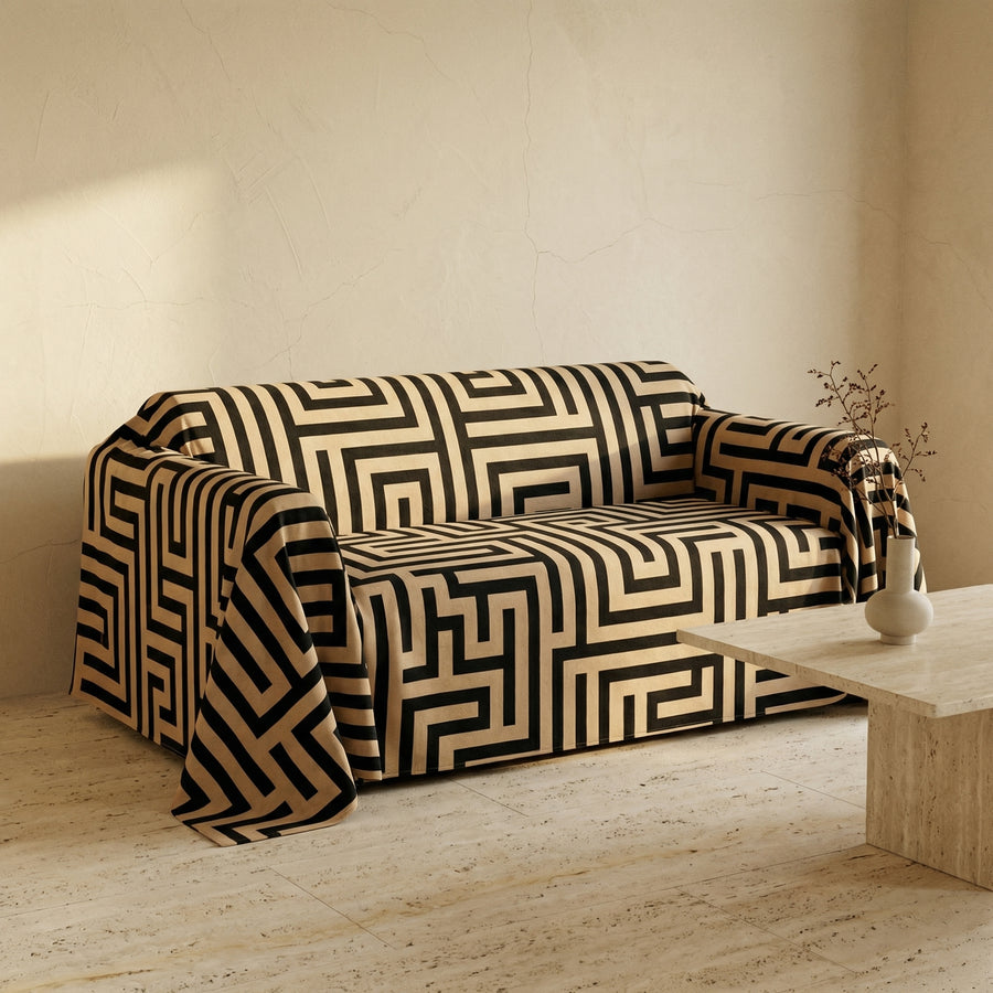 Urban Maze Sofa Cover Premium Fabric-Covers & Textiles > Sofa Covers-casanuva-casanuva