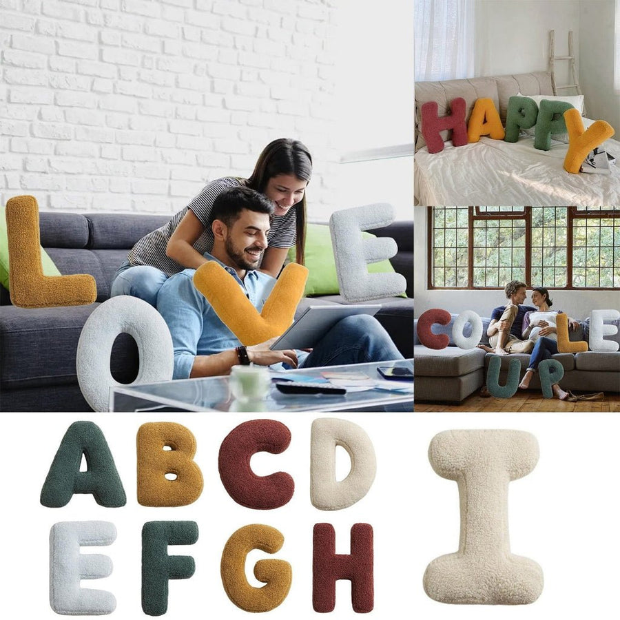 Velvet Letter Cushion for Personalized Home Accents-Covers & Textiles > Throw Pillows-casanuva-casanuva