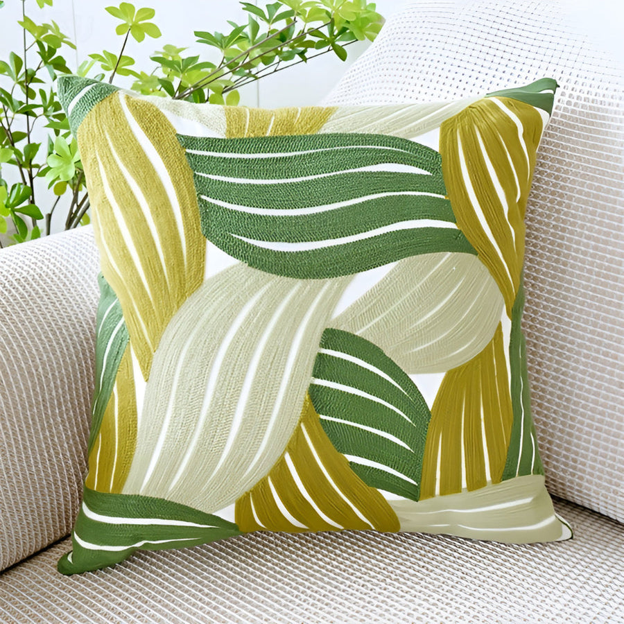 Verdant Paradise Decorative Cushion Cover-Covers & Textiles > Cushion Covers-casanuva-Abstract Green Leaves-casanuva