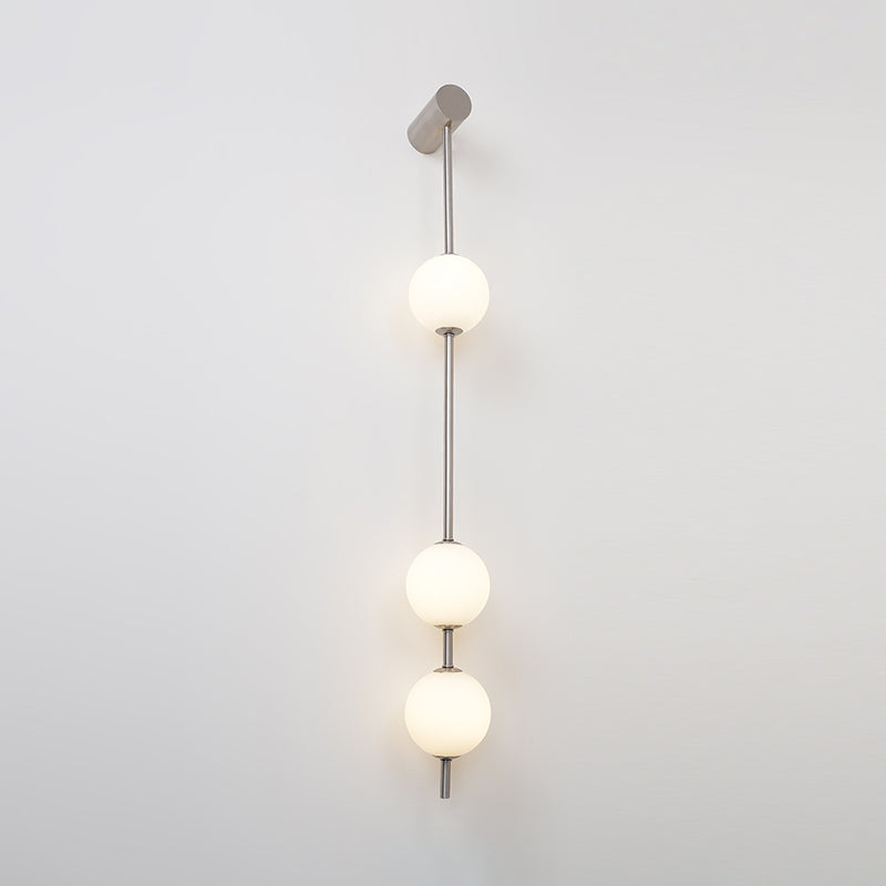 Vertical Ball Wall Lamp LED-Lighting > Wall Lights-casanuva-12cmx103cm-Nickel & Plastic ball-Triac Dimmable Warm Light-casanuva