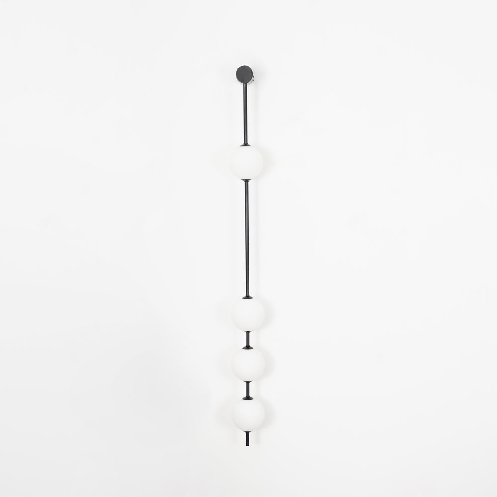 Vertical Ball Wall Lamp LED-Lighting > Wall Lights-casanuva-12cmx130cm-Black & Plastic Ball-Triac Dimmable Warm Light-casanuva