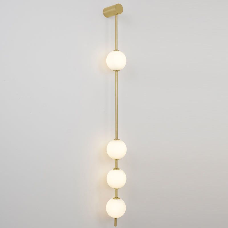 Vertical Ball Wall Lamp LED-Lighting > Wall Lights-casanuva-12cmx130cm-Brass & Plastic ball-Triac Dimmable Warm Light-casanuva