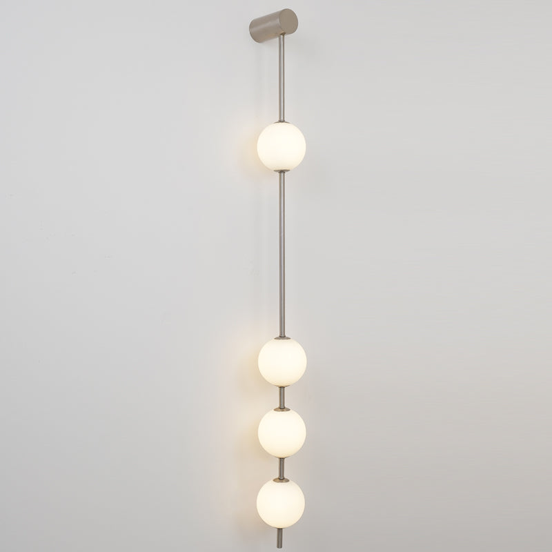 Vertical Ball Wall Lamp LED-Lighting > Wall Lights-casanuva-12cmx130cm-Nickel & Plastic ball-Triac Dimmable Warm Light-casanuva