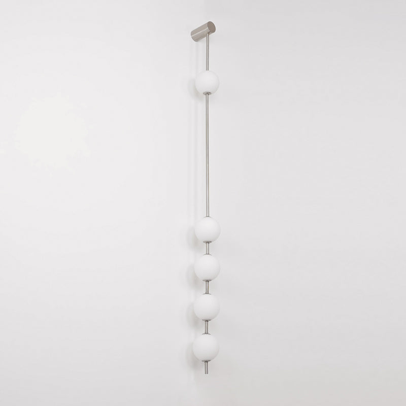 Vertical Ball Wall Lamp LED-Lighting > Wall Lights-casanuva-12cmx158cm-Nickel & Plastic ball-Triac Dimmable Warm Light-casanuva