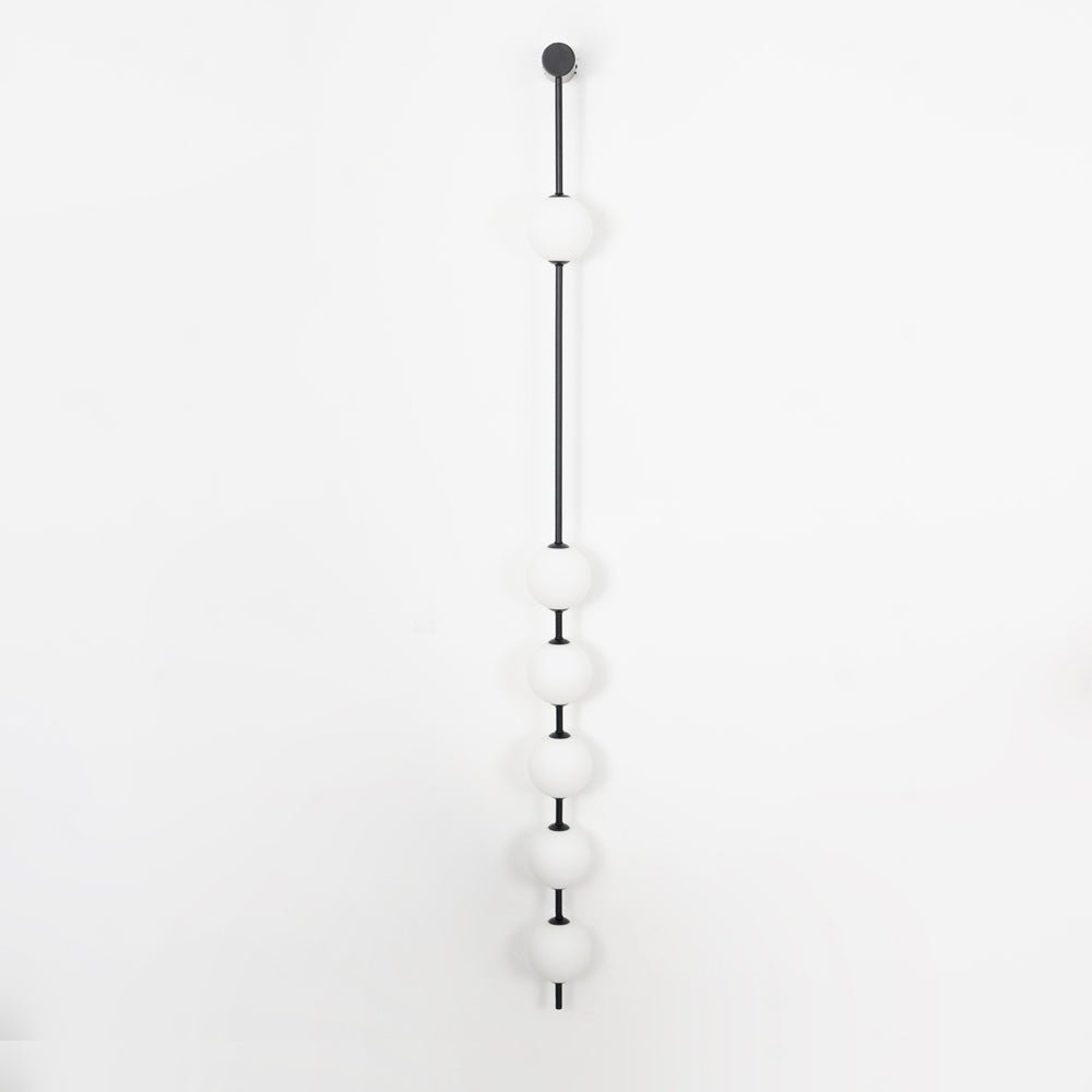 Vertical Ball Wall Lamp LED-Lighting > Wall Lights-casanuva-12cmx185cm-Black & Plastic Ball-Triac Dimmable Warm Light-casanuva