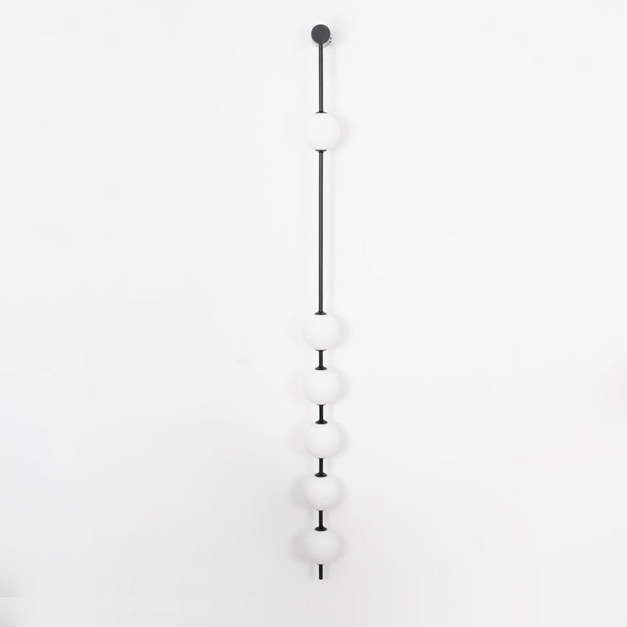 Vertical Ball Wall Lamp LED-Lighting > Wall Lights-casanuva-12cmx185cm-Black & Plastic Ball-Triac Dimmable Warm Light-casanuva