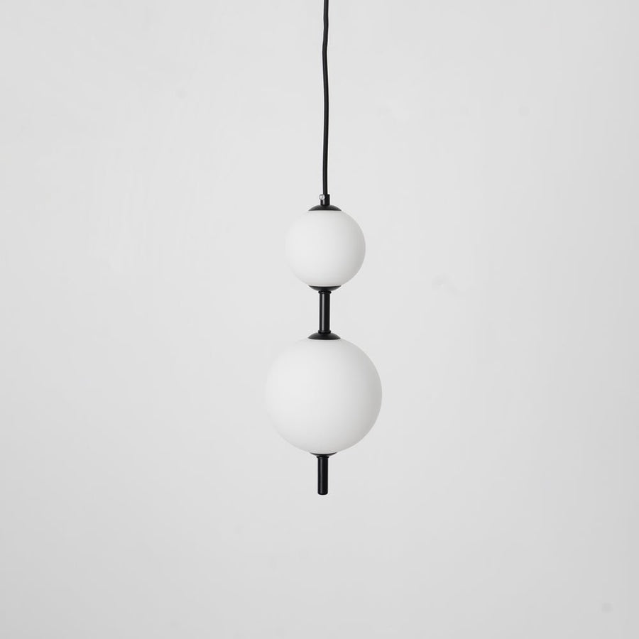 Vertical Pendant Light Globe-Lighting > Pendant Lights-casanuva-15cmx38cm-Black & Plastic Ball-Warm Light-casanuva