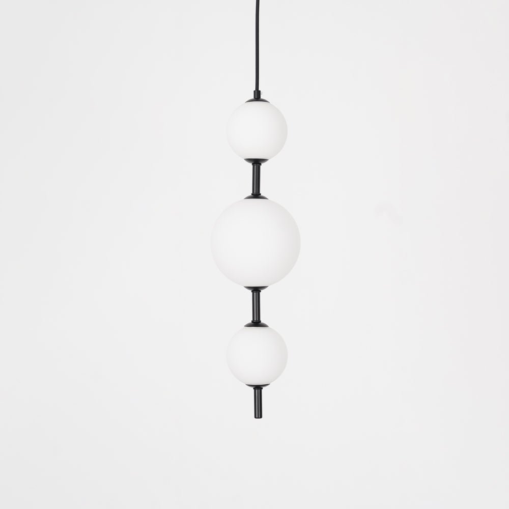 Vertical Pendant Light Globe-Lighting > Pendant Lights-casanuva-15cmx55cm-Black & Plastic Ball-Warm Light-casanuva