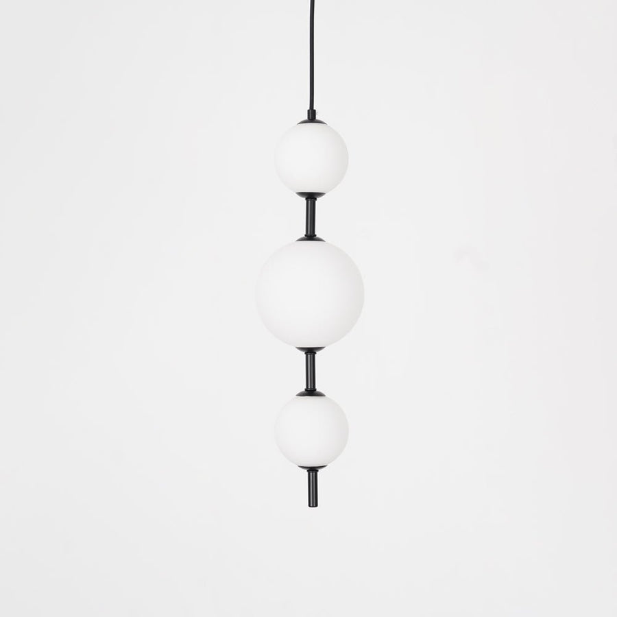 Vertical Pendant Light Globe-Lighting > Pendant Lights-casanuva-15cmx55cm-Black & Plastic Ball-Warm Light-casanuva