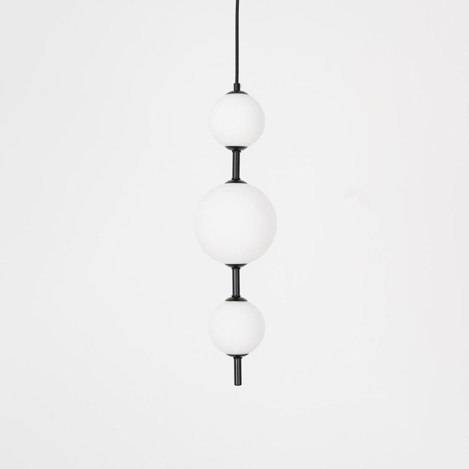 Vertical Pendant Light Globe-Lighting > Pendant Lights-casanuva-15cmx55cm-Black & Plastic Ball-Warm Light-casanuva