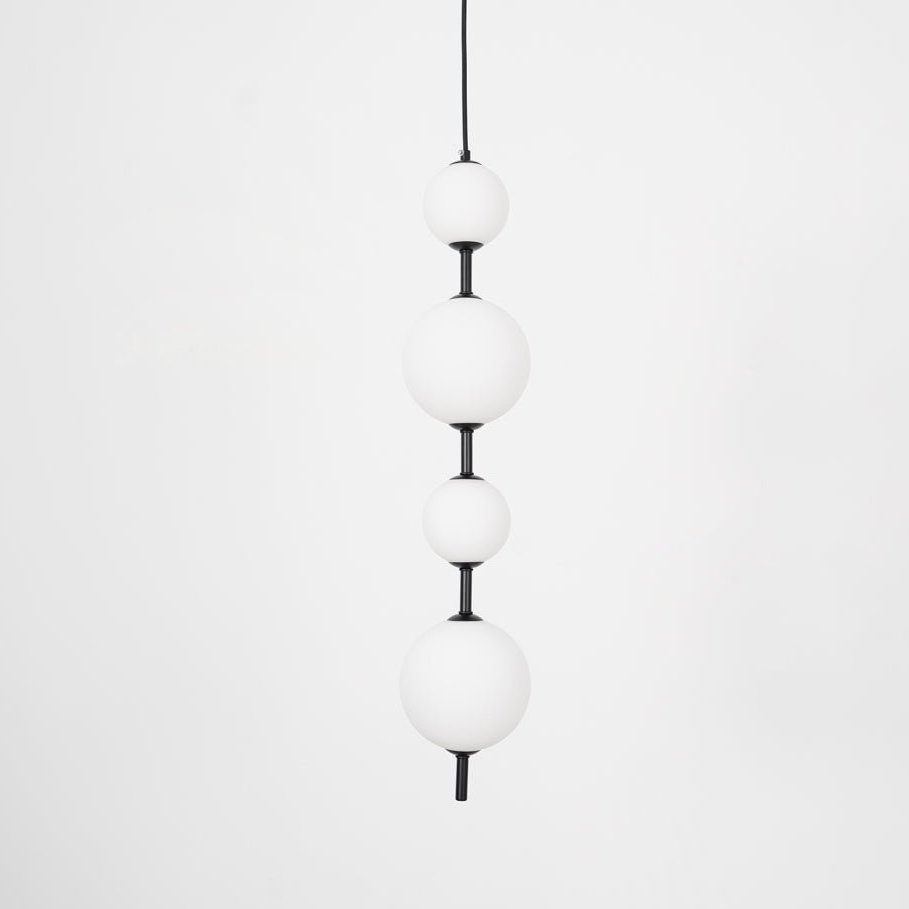Vertical Pendant Light Globe-Lighting > Pendant Lights-casanuva-15cmx75cm-Black & Plastic Ball-Warm Light-casanuva