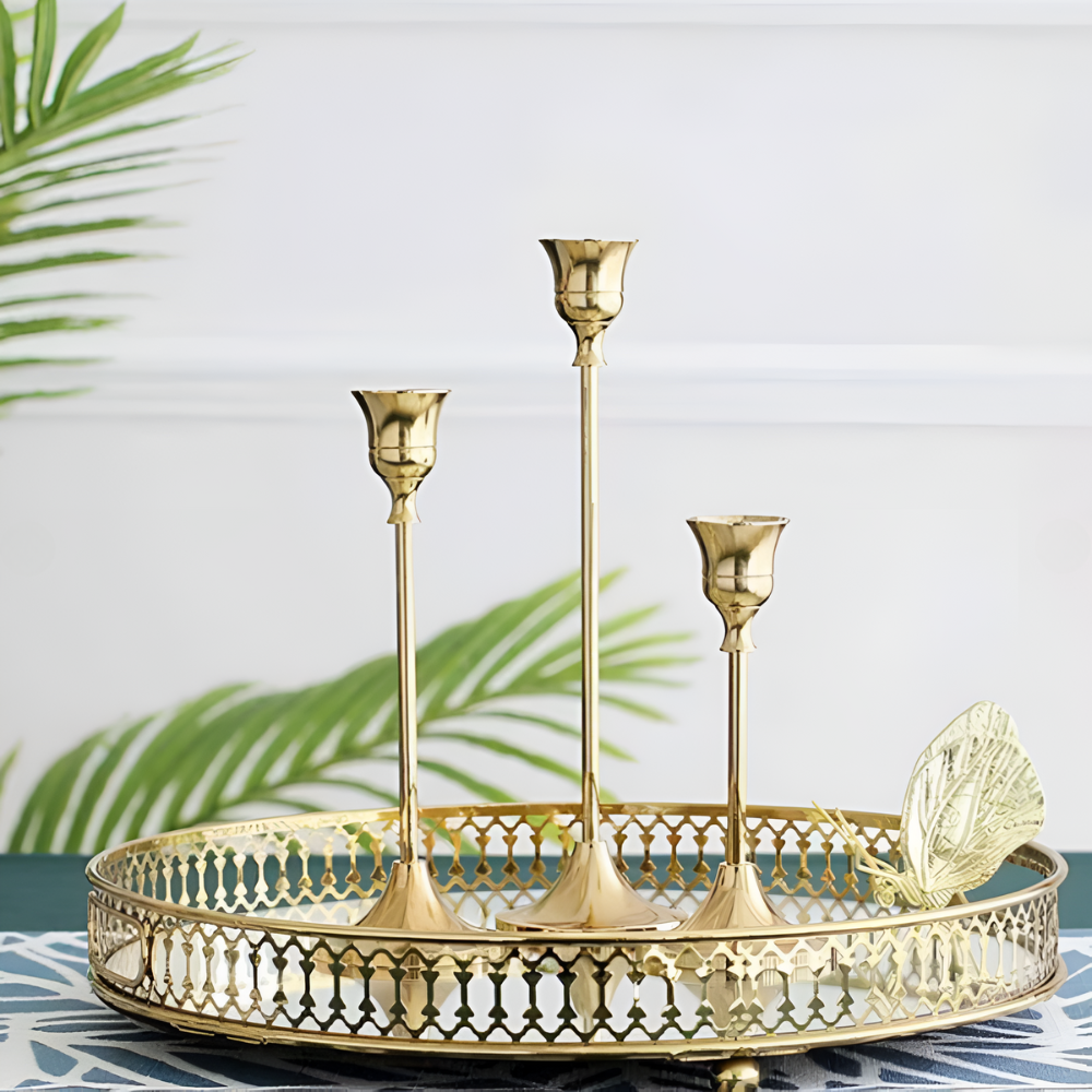 Vintage Candle Holder Set of 3-Home Decor > Candle Holders-casanuva-casanuva